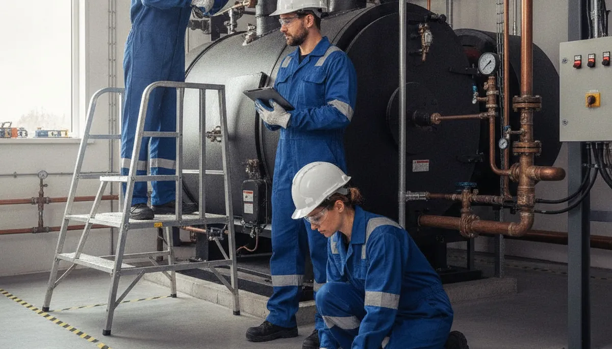 Minneapolis, MN plumber repairing a boiler for reliable winter heating service