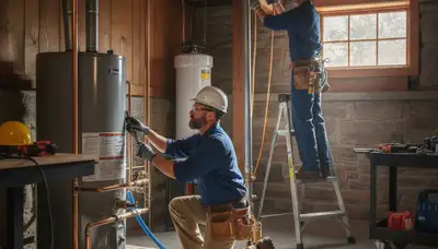Minneapolis, MN plumbing repair technician servicing an emergency leak for a local home