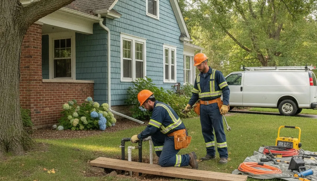 Minneapolis, MN plumber repairing a residential pipe for emergency plumbing service