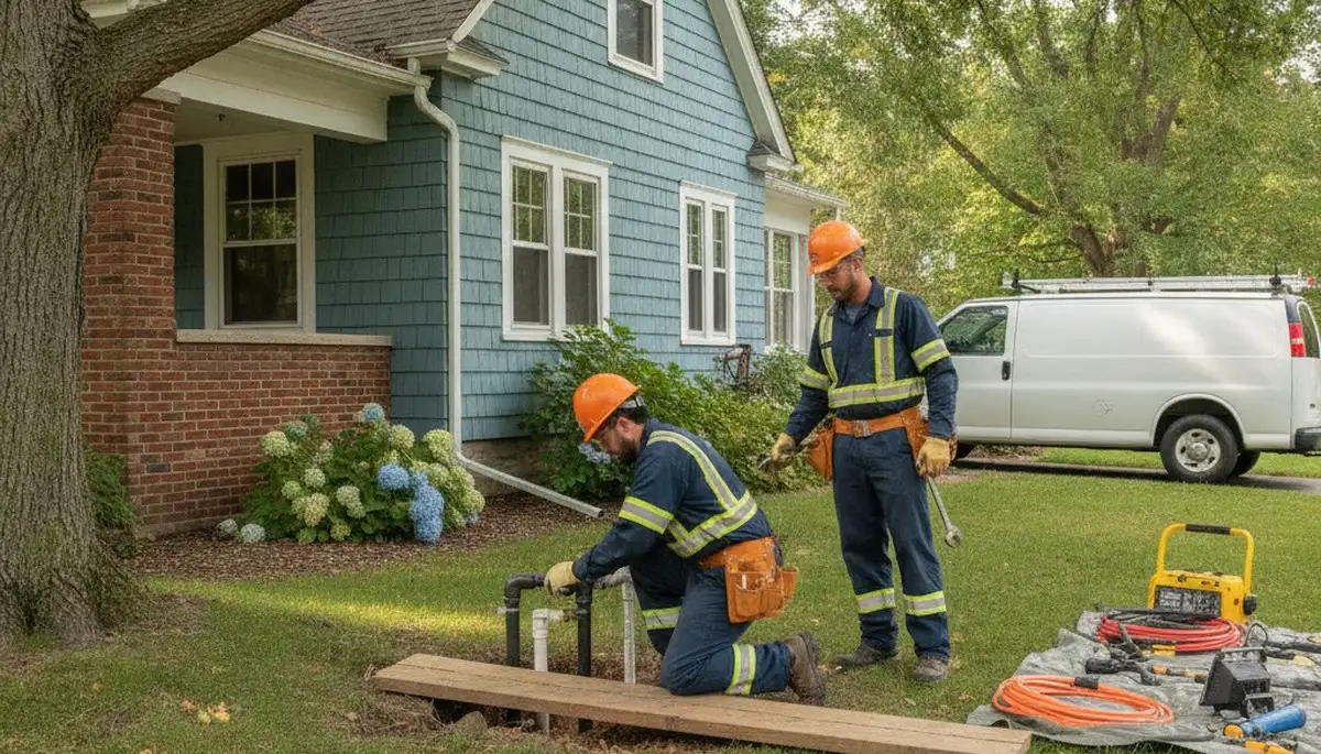 Minneapolis, MN plumber repairing a residential pipe for emergency plumbing service