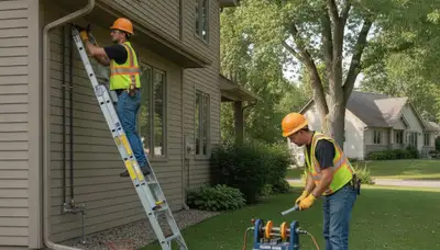 Minneapolis, MN plumber repairing an emergency leak for a plumbing service call
