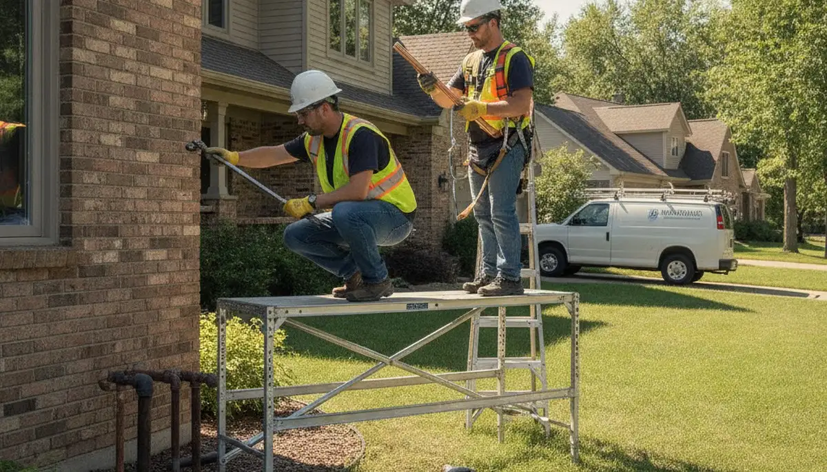 Minneapolis, MN emergency plumber repairing a burst pipe for a plumbing service call