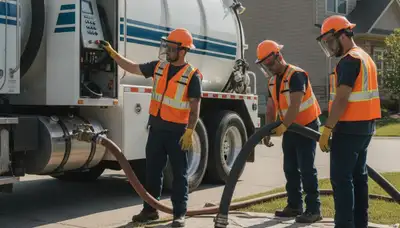 Minneapolis, MN plumber pumping septic tank for emergency home plumbing service