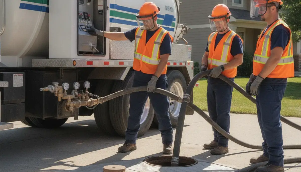 Minneapolis, MN plumber pumping septic tank for emergency plumbing service