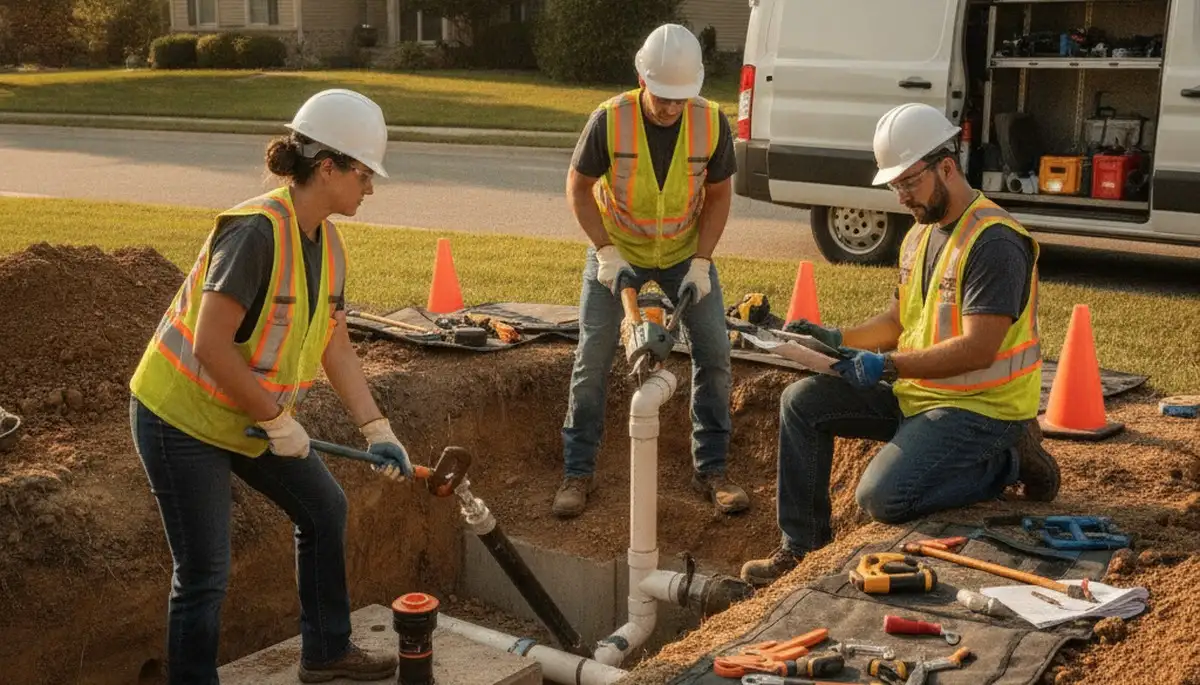 Minneapolis, MN plumbers repairing septic systems for emergency home service calls