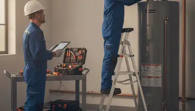Minneapolis, MN plumber repairing a water heater for fast emergency plumbing service